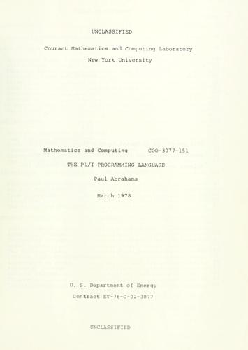 The PL/I programming language