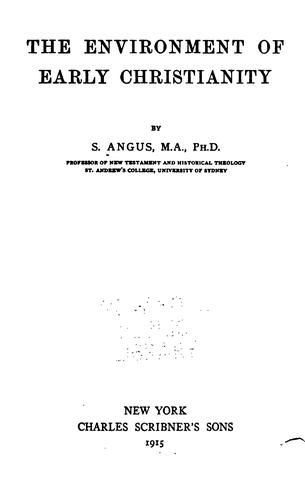 The environment of early Christianity
