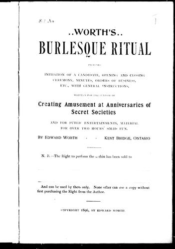 Worth's burlesque ritual
