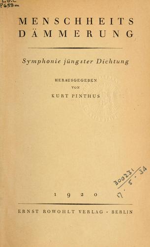 Menschheitsdämmerung