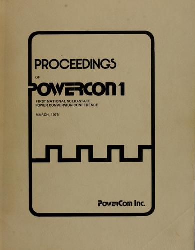 Proceedings of Powercon 1