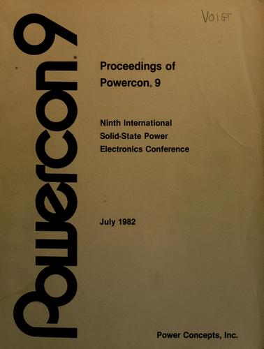 Proceedings of POWERCON 9