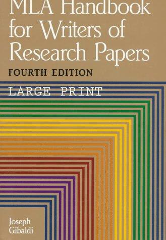 MLA handbook for writers of research papers