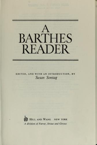 A Barthes reader