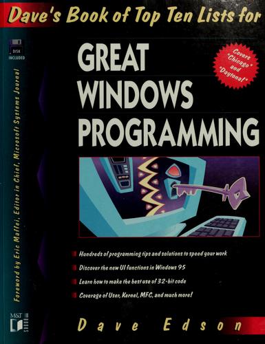 Dave's book of top ten lists for great Windows programming