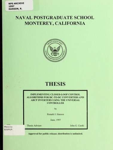 Implementing Closed-Loop Control Algorithms for DC-to-DC Converters and ARCP Inverters Using the Universal Controller
