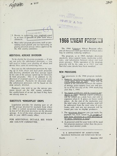 1966 wheat program