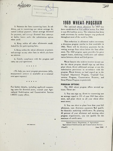1969 wheat program
