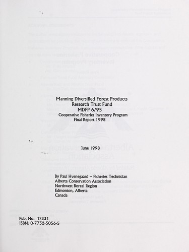Cooperative fisheries inventory program
