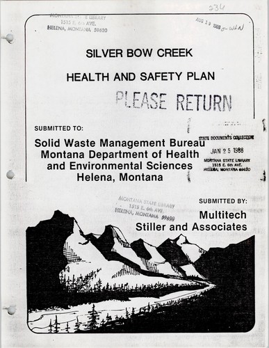 Silver Bow Creek remedial investigation health and safety plan