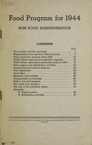 Food program for 1944 ..
