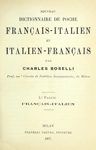 Nouveau dictionnaire de poche franc ʹais-italien et italien-franc ʹais