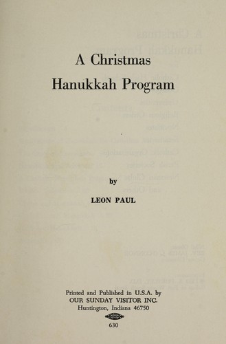 A Christmas Hanukkah program