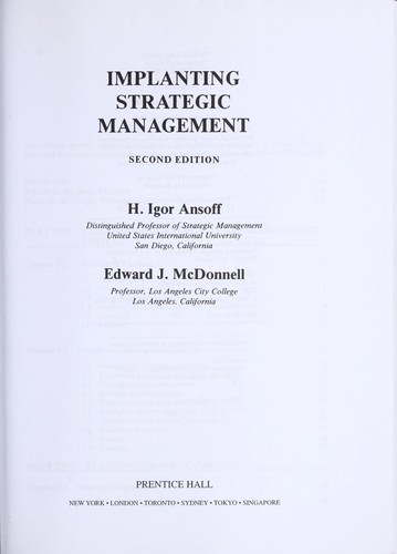 Implanting strategic management