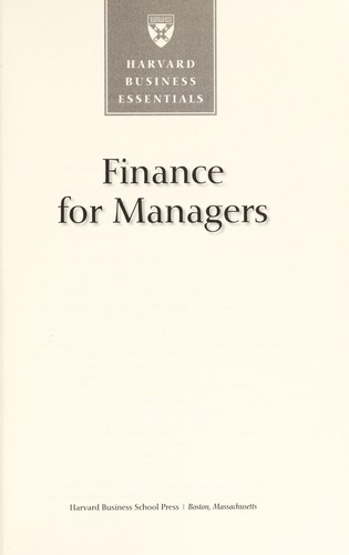 Finance for managers