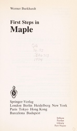 First steps in Maple