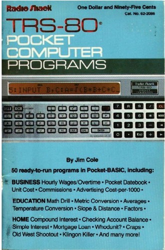 TRS-80 pocket computer programs