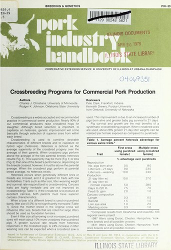 Crossbreeding programs for commercial pork production