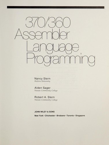 370/360 assembler language programming