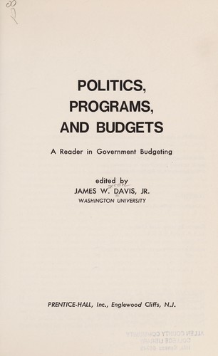Politics, programs, and budgets