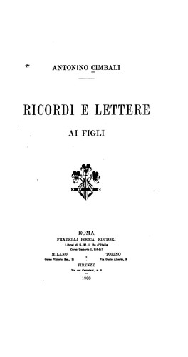 Ricordi e lettere ai figli