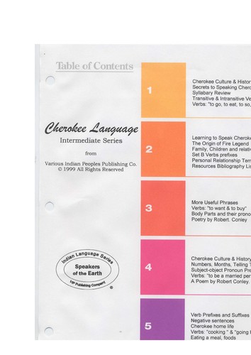 Intermediate Cherokee Language Program