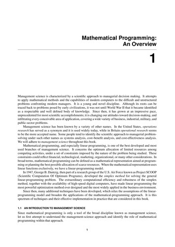 Applied mathematical programming