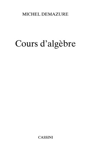 Cours d'algèbre