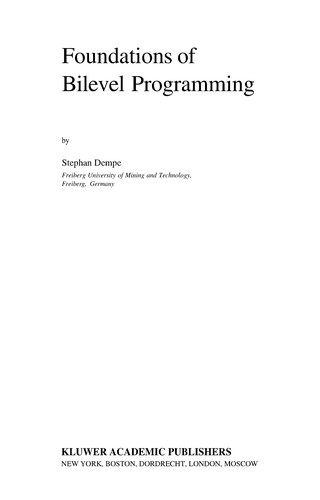 Foundations of bilevel programming