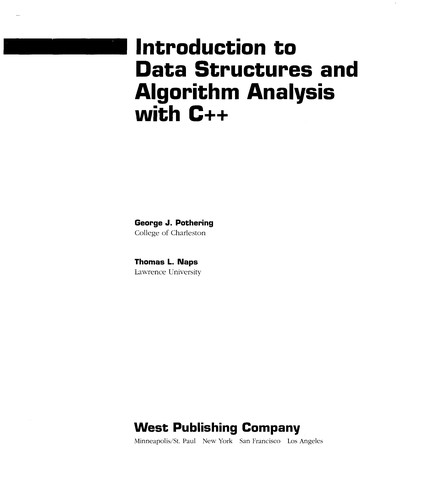 Introduction to data structures and algorithm analysis with C⁺⁺