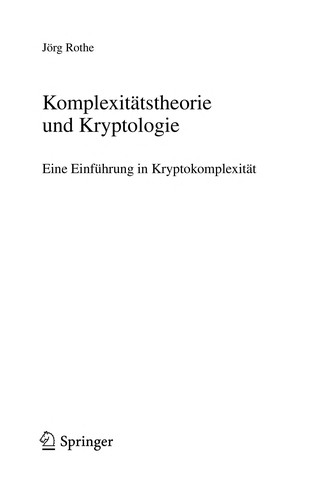 Komplexitätstheorie und Kryptologie