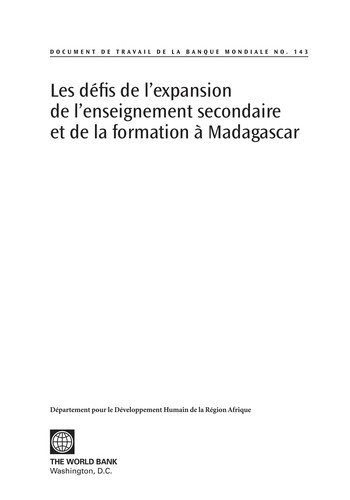 Le défis de l'expansion de l'enseignement secondaire et de la formation à Madagascar