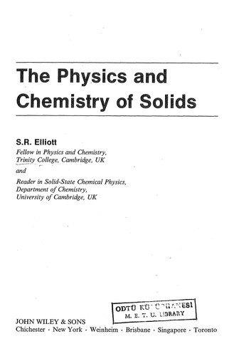 The Physics and Chemistry of Solids