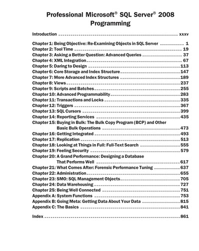 Professional Microsoft SQL server 2008 programming