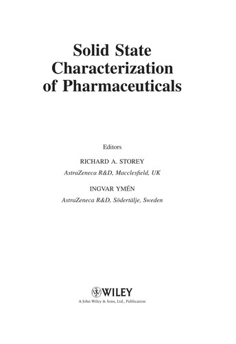 Solid state characterization of pharmaceuticals