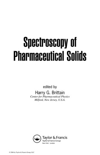 Spectroscopy of pharmaceutical solids