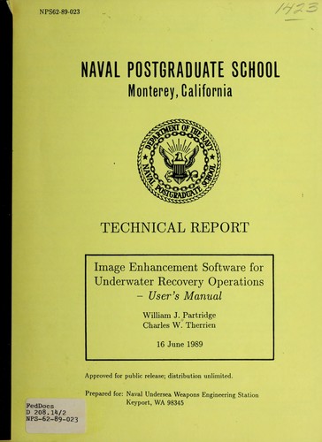 Image enhancement software for underwater recovery operations - user's manual