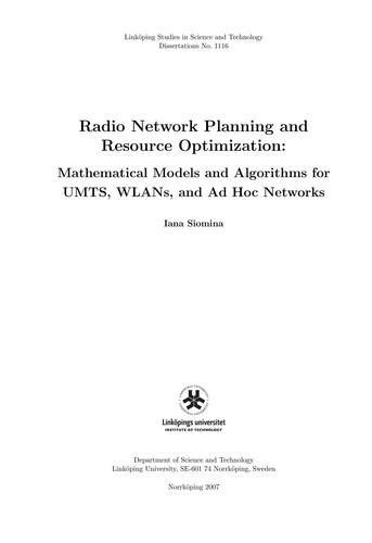 Radio network planning and resource optimization