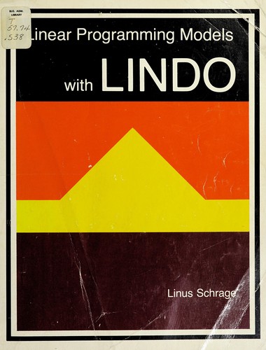 Linear programming models with LINDO
