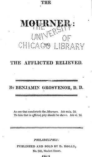 The mourner, or, The afflicted relieved