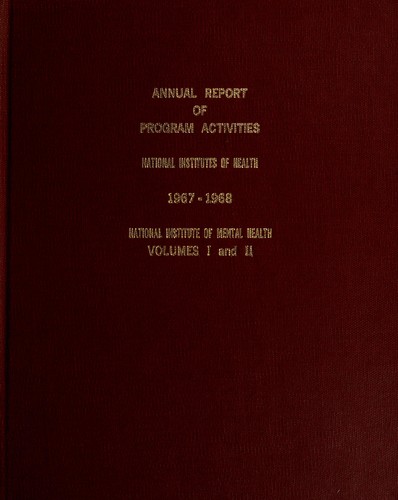 Report of program activities : National Institute of Mental Health. Division of Intramural Research Programs