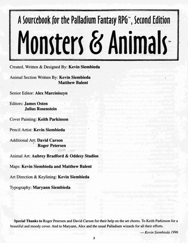 Monsters and animals