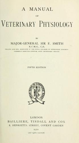 A manual of veterinary physiology