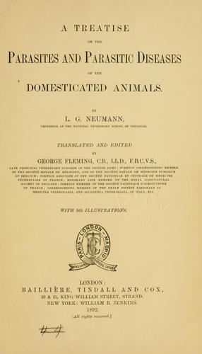 Traite des maladies parasitaires non microbiennes des animaux domestiques