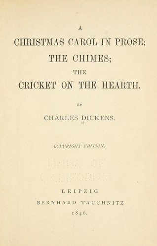 Novels (Chimes / Christmas Carol / Cricket on the Hearth)