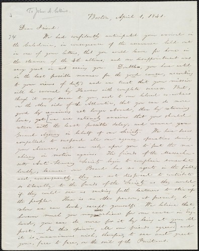 [Letter to] Dear Friend
