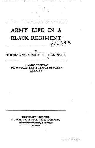 Army Life in a Black Regiment