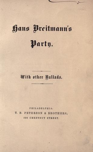 Hans Breitmann's party
