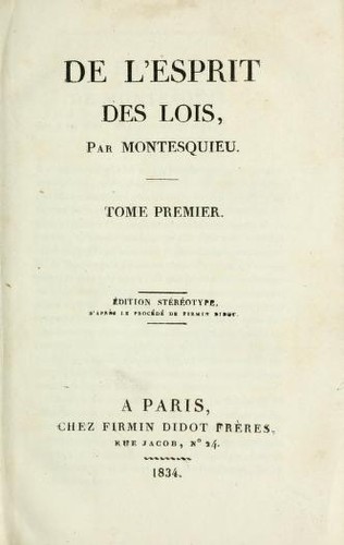 De l'esprit des lois