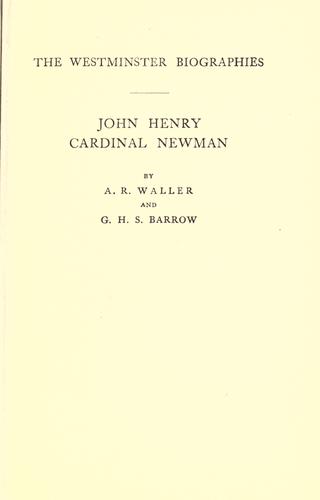 John Henry, Cardinal Newman